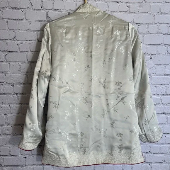 VTG PEONY BRAND Shanghai China Silk Jacket Blazer Asian Kimono Reversible Sz MED - Picture 11 of 14